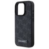 Karl Lagerfeld KLHMP15LPKHPORPK iPhone15 Pro 6.1 hardcase czarny/black Leather Monogram Metal Logo MagSafe